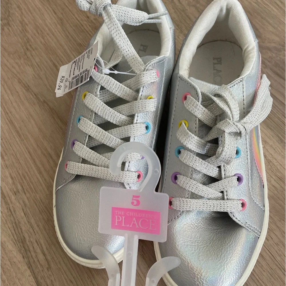 - Child’s Place Rainbow shoes silver size 5